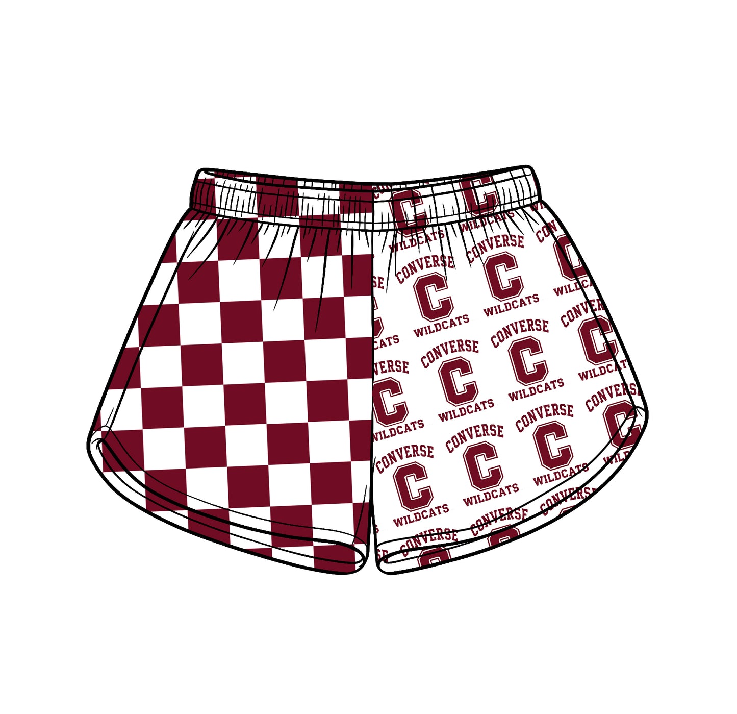 Custom moq 5 mix size milk silk summer teams Adult And Kids Checked Patchwork Summer Casual Shorts