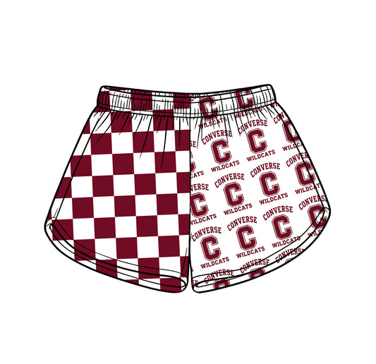 Custom moq 5 mix size milk silk summer teams Adult And Kids Checked Patchwork Summer Casual Shorts