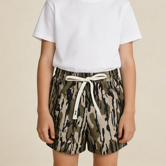 RTS NO MOQ milk silk S0194 Baby Boys Camo Summer Swimming Trunks Bottom（3-6M-6-7T）