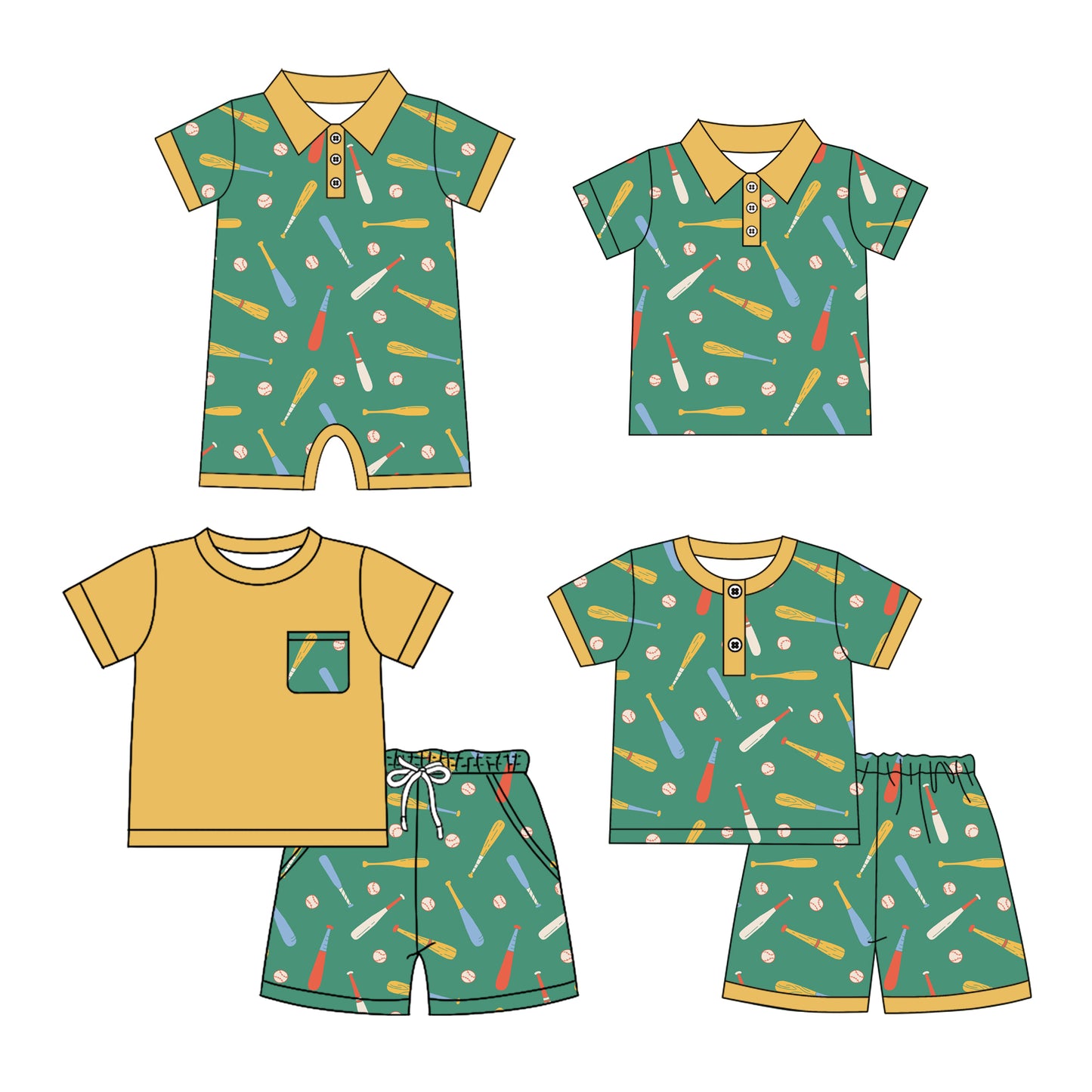 25.12.4 custom each style moq 5 eta 6-8 week Sibling Sister baseball baby boy short sleeve shorts sets 2 and boy rompers and top match family design