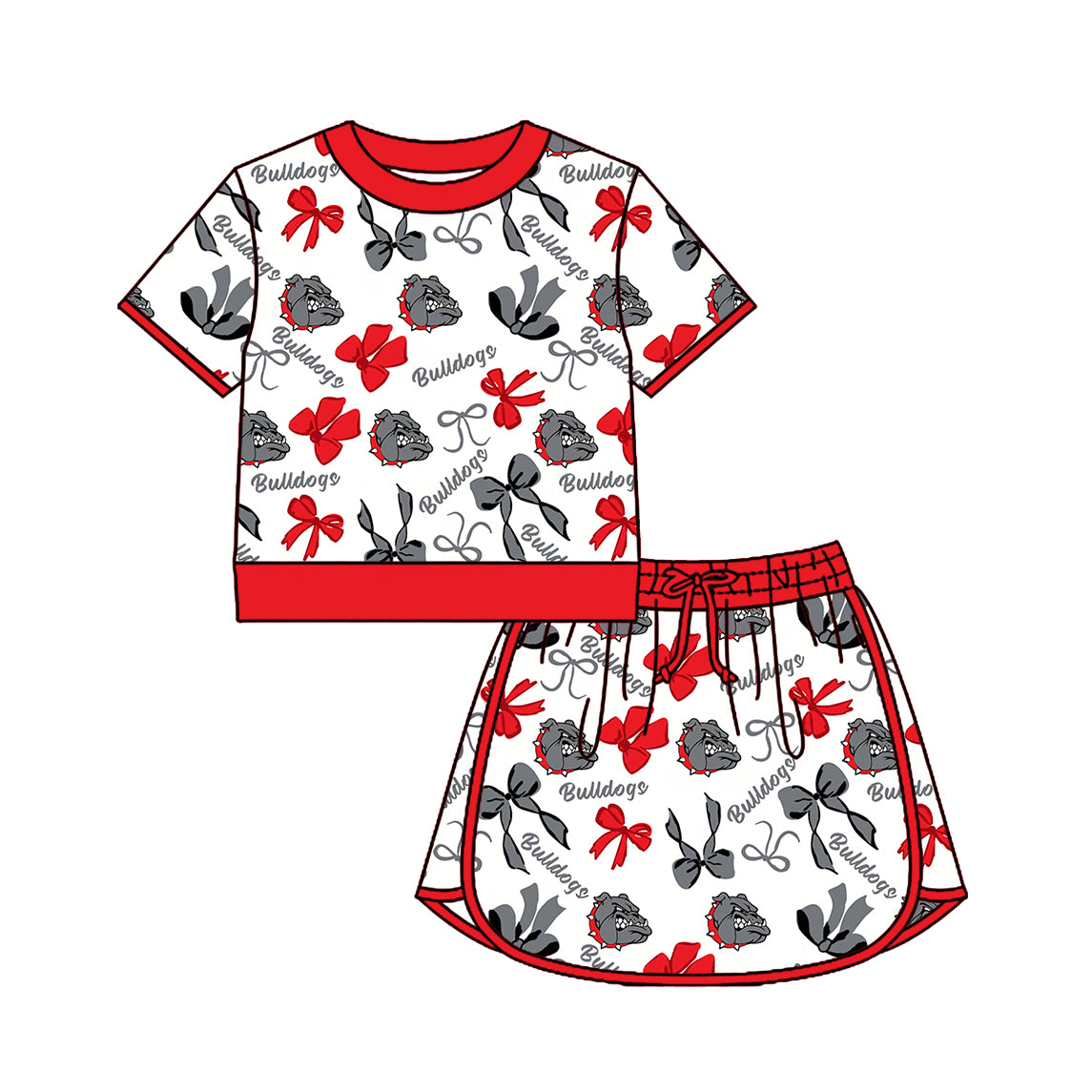 Custom moq 5 mix size milk silk summer teams Girls Orange Polka Dot Sleeveless Top Shorts Set Top Skirt Short Set Long Sleeve Pullover Tops