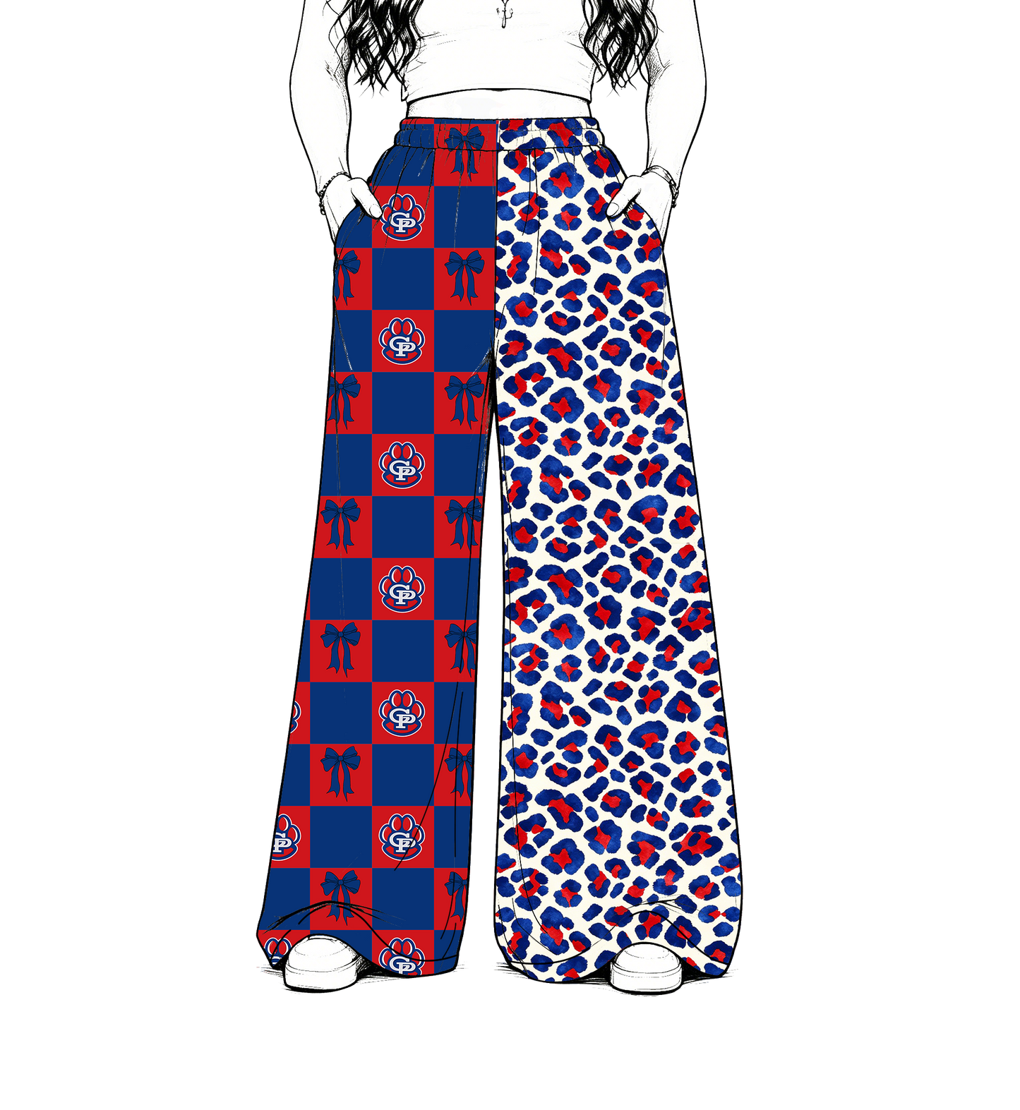 custom moq 5 mix size MSD072402 Baby Kids Team Leopard Checked Patchwork Pants Casual Bottom