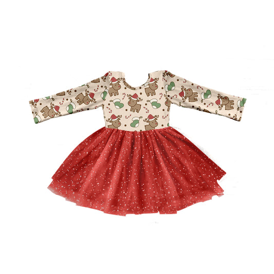 7.25 custom each style moq 5eta 4-6week Christmas baby girls clothes red long sleeve dress