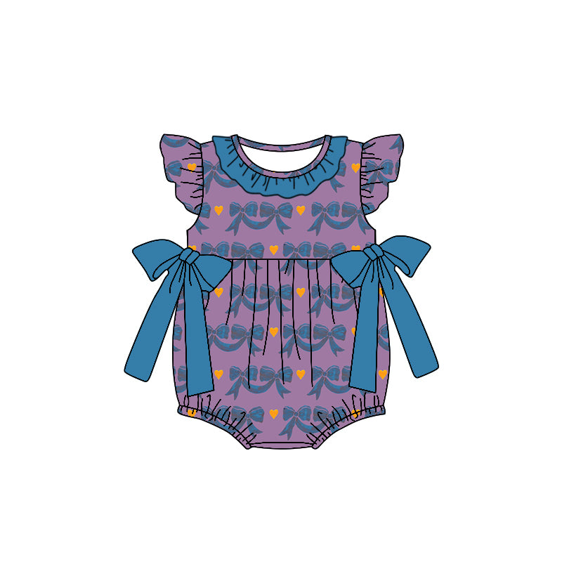 10.18 custom each style moq 5eta 4-6week Sibling Sister bow baby girl flying sleeve dress and rompers match family design