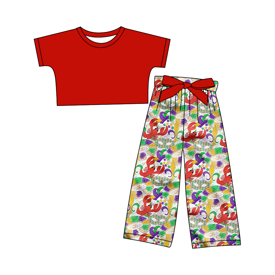 12.10 custom each style moq 5eta 4-6week Sibling Sister mardi gras baby girl sets and sets 2 match family design