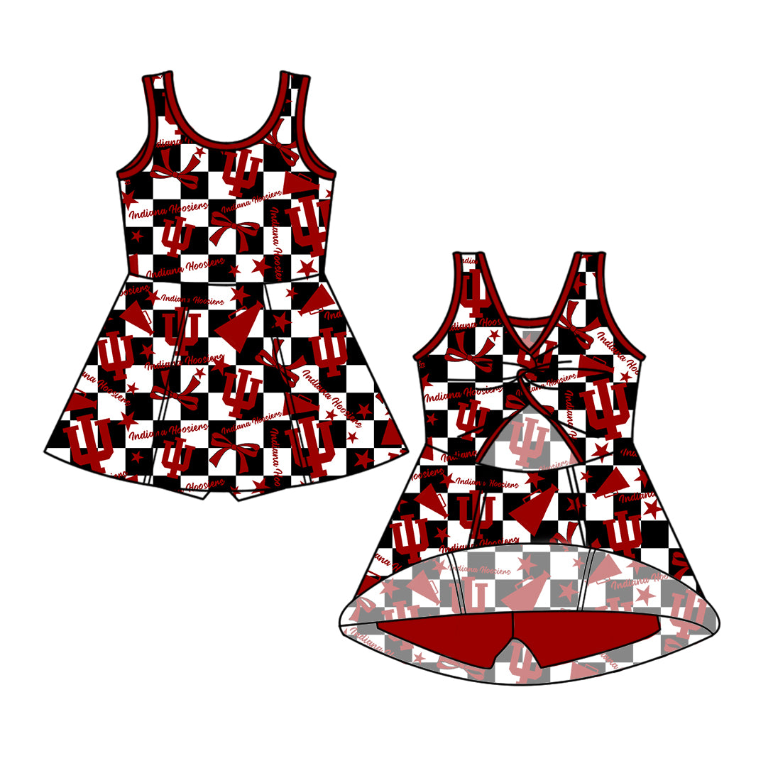 Custom moq 5 mix size milk silk summer teams baby girls clothes team bow brick red sleeveless skirts sets and dress 1 and dress 2 and dress 3-25.6.30