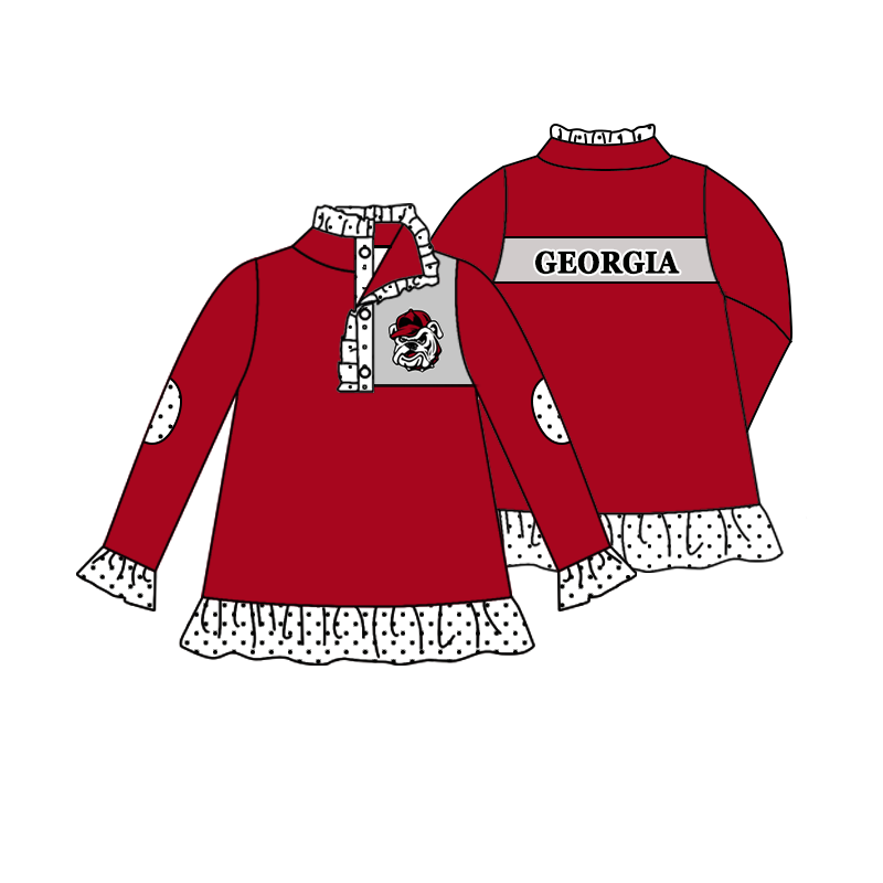 custom moq 5 mix size MSD070902 Baby Girls Long Sleeve Zip Up Pullover Jackets Team Tops