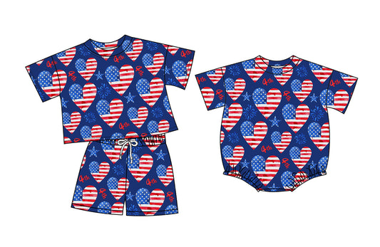 26.1.9 custom each style moq 5 eta 6-8week Sibling Sister love baby girl short sleeve shorts sets and romper match design