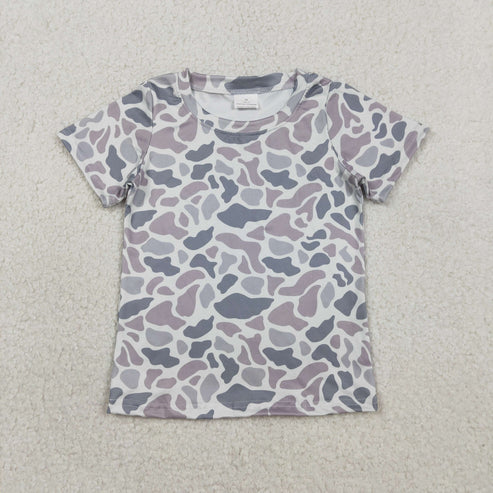 RTS NO MOQ Sibling Baby Boys Short Sleeve Southern Hunting Camouflage T-shirts Top for Kids