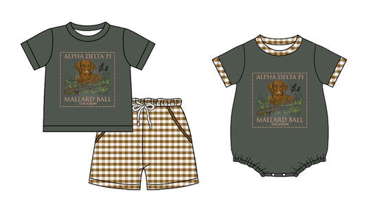 25.12.11 custom each style moq 5 eta 6-8week Sibling Sister puppy duck baby boy short sleeve shorts sets and romper match design