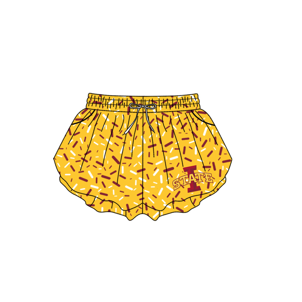 Custom moq 5 mix size milk silk summer teams Baby Camo Hooded Short Sleeve Top and Shorts Set Yellow Ice Cream Drips Hooded Top with Matching Shorts