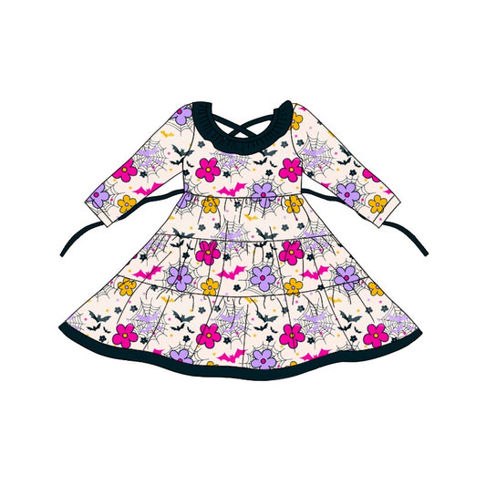 8.20 custom each style moq 5eta 4-6week baby girls clothes floral long sleeve dress