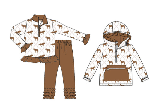 25.8.29 custom each style moq 5eta 4-6week Sibling Sisters puppy baby girl long sleeve pants sets and top match family design