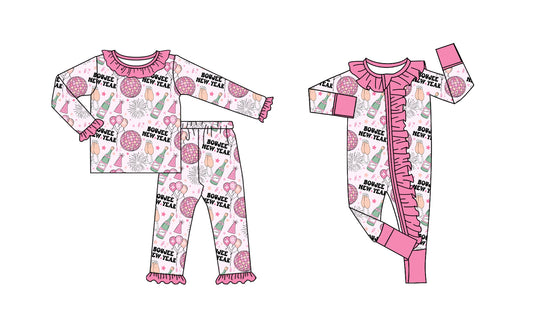 25.9.1 custom each style moq 5eta 4-6week Sibling Sisters NEW YEAR baby girl clothes long sleeve pants sets and romper match family design