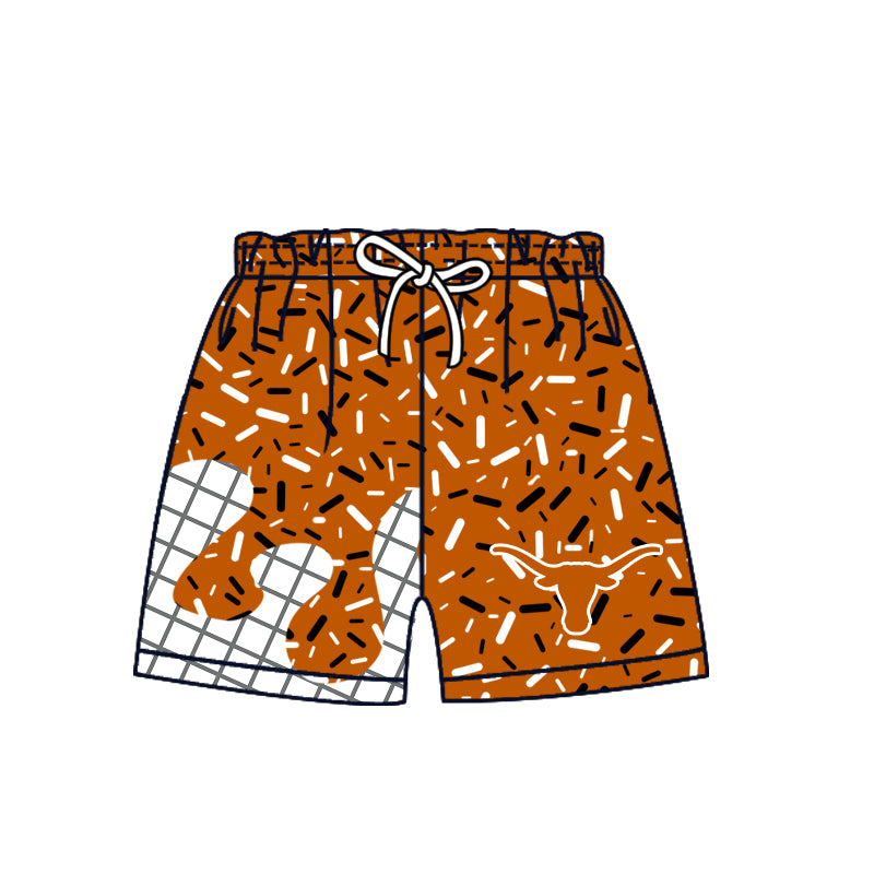 Custom moq 5 mix size milk silk summer teams Camo Hooded Short Sleeve Top Shorts Set Orange Ice Cream Drips Hooded Top with Matching Shorts For Baby