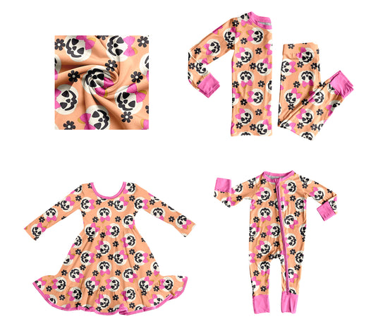 25.8.7 custom each style moq 5eta 4-6week Sibling Sisters bow baby girl long sleeve pants sets and dress and rompers match family design