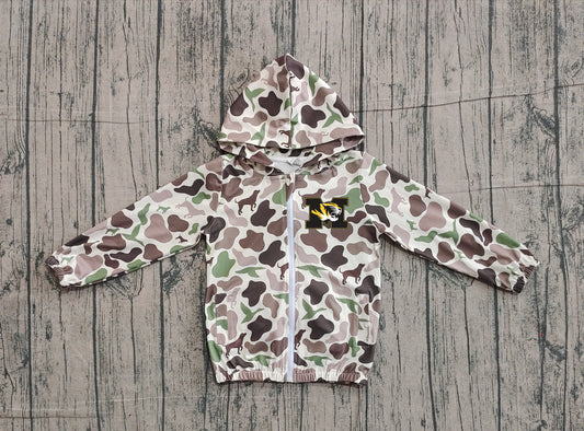 Custom moq 5 mix size milk silk baby boys clothes team summer camouflage zipper hooded long sleeve top-25.11.22