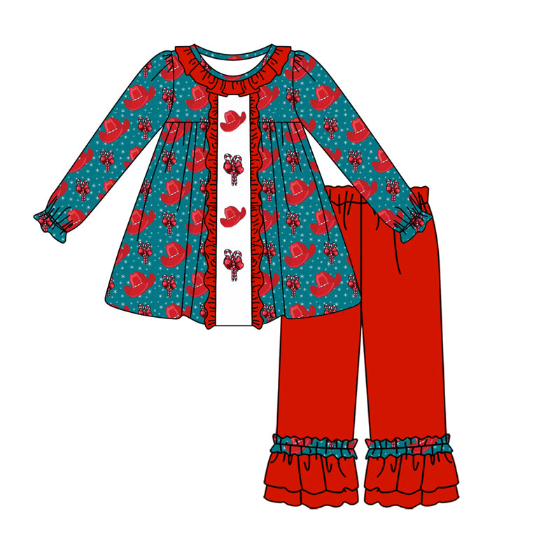 6.28 custom each style moq 5eta 4-6week Sibling Sister red hat baby girls sets and dress and rompers match family design