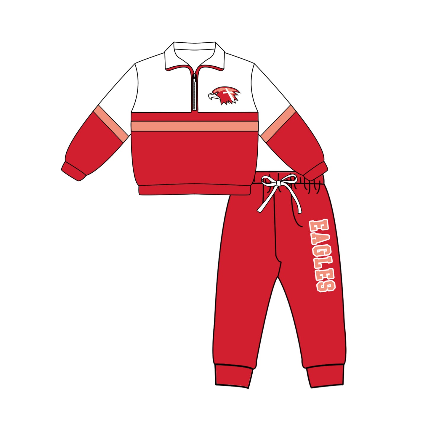 Custom moq 5 mix size milk silk summer teams Girls Polka Dot Top Shorts Set Top Skirt Short Set Red Zipper Pullover Jogger Pants Set