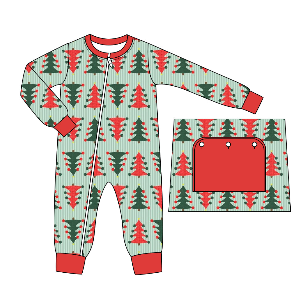 6.5 custom each style moq 5eta 4-6week Sibling Sister Christmas trees boys pajamas outfits and baby romper match family design