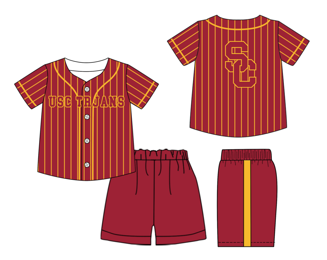 Custom moq 3 or 5 mix size milk silk summer teams baby boy clothes red short sleeve shorts sets-26.1.21