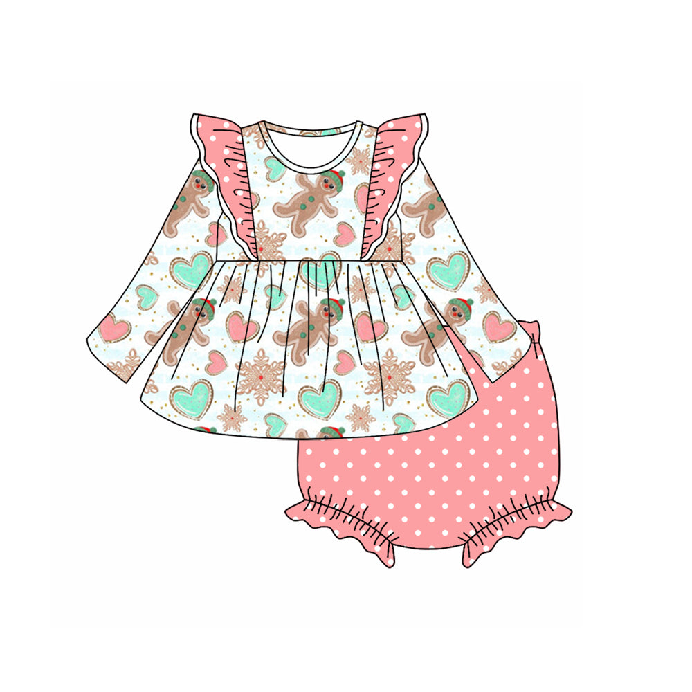 6.26 custom each style moq 5eta 4-6week Sibling Sister Christmas baby girls sets and dress and briefs sets match family design