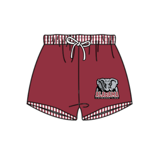 Custom moq 5 mix size milk silk summer teams baby girl boys clothes Red Two-Piece Swimsuit Set One Piece Swimsuits boy swim trunks