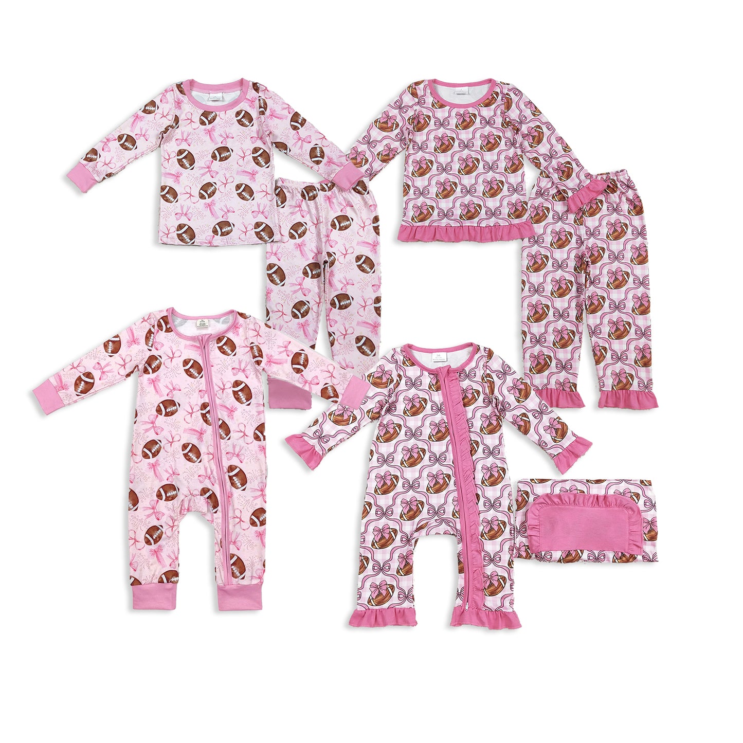 RTS NO MOQ Sibling baby girls clothes modal rugby Long Sleeve Suits and rompers