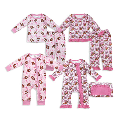 RTS NO MOQ Sibling baby girls clothes modal rugby Long Sleeve Suits and rompers