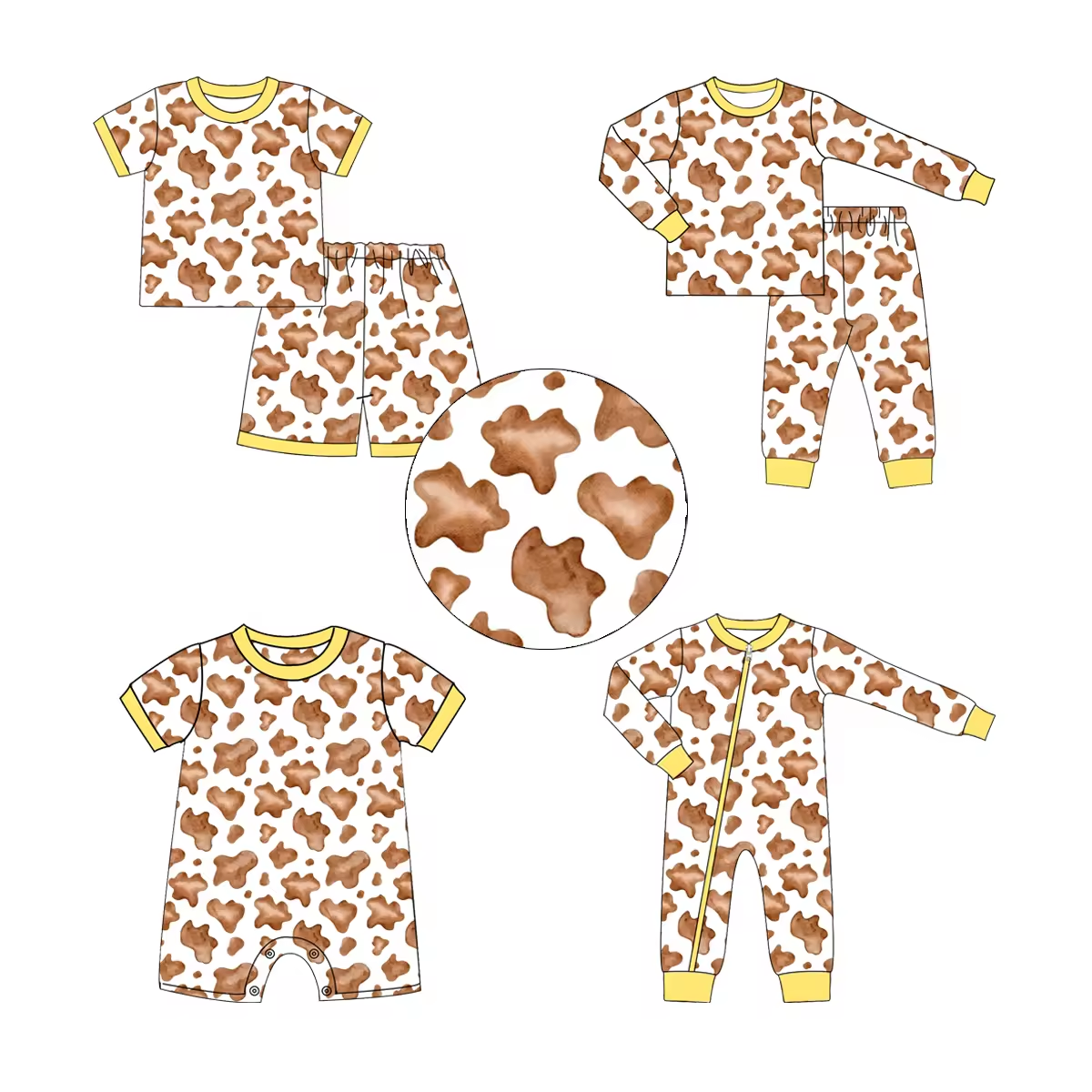 Custom moq 3 each mix size eta 6-8weeks  Leopard print yellow and white mixed suit
