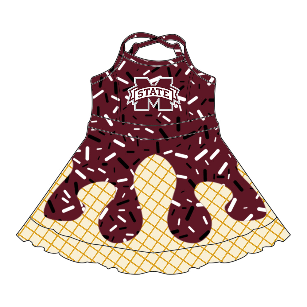 Custom summer teams baby girls clothes team brick red hooded long sleeve tops and short sleeve top and dress and pants and shorts-25.5.28