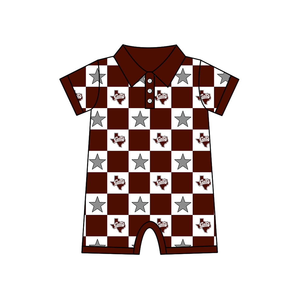 Custom moq 5 mix size milk silk summer teams Baby Girl Dark Red Sleeveless Top Skirts Set Dress And Shorts Yoga Outfit Boy's Short-Sleeved Polo Shirt And Romper