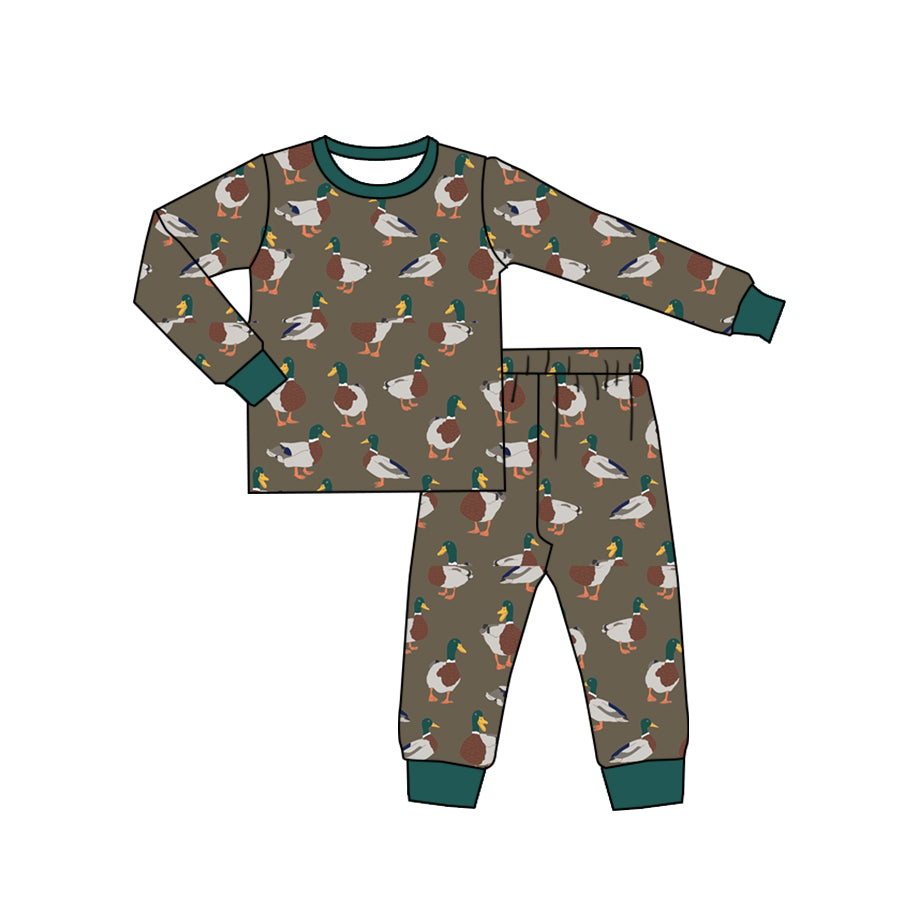 7.18 custom each style moq 5eta 4-6week Sibling Sister duck green baby boys sets and rompers match family design