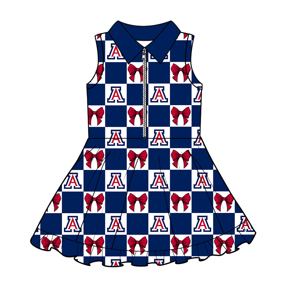 Custom moq 5 mix size Milk Silk Summer Girls' Set 3-Piece Set with Bow and Letter Print Sleeveless Skirt  Includes Dress and Shorts-26.1.27