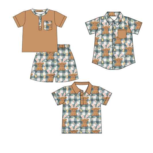 26.1.13 custom each style moq 5 eta 6-8 week Sibling Sister bunny baby boy short sleeve shorts sets and top 2 match family design