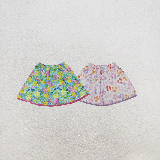 RTS NO MOQ Sibling Baby Girls Lemon Summer Skirt Bottoms