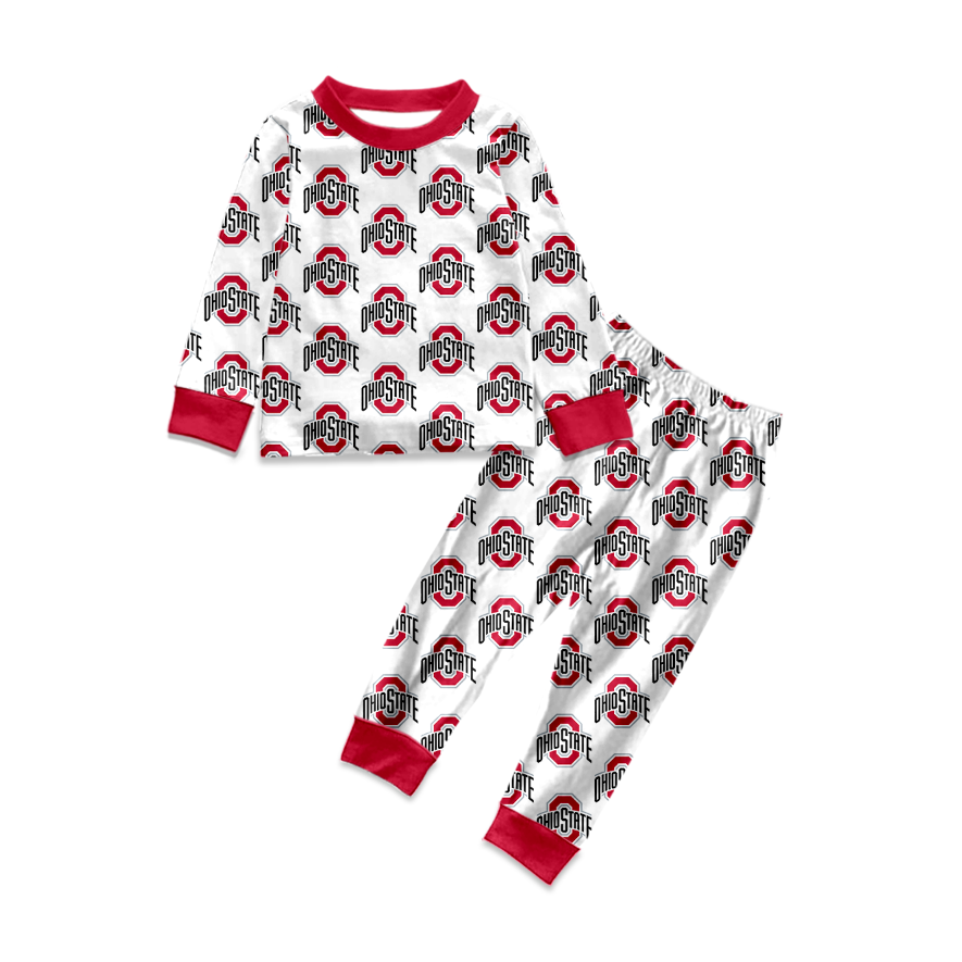 Custom moq 5 mix size milk silk summer teams baby girls clothes red long sleeve pants sets-25.7.22