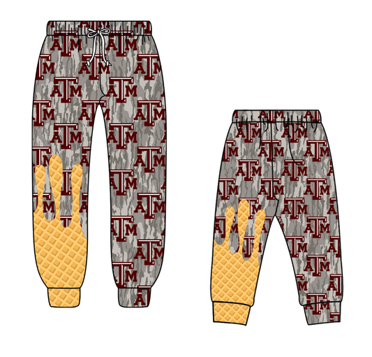 Custom moq 5 mix size milk silk summer teams baby boy clothes camouflage long pants and adult pants-25.8.26