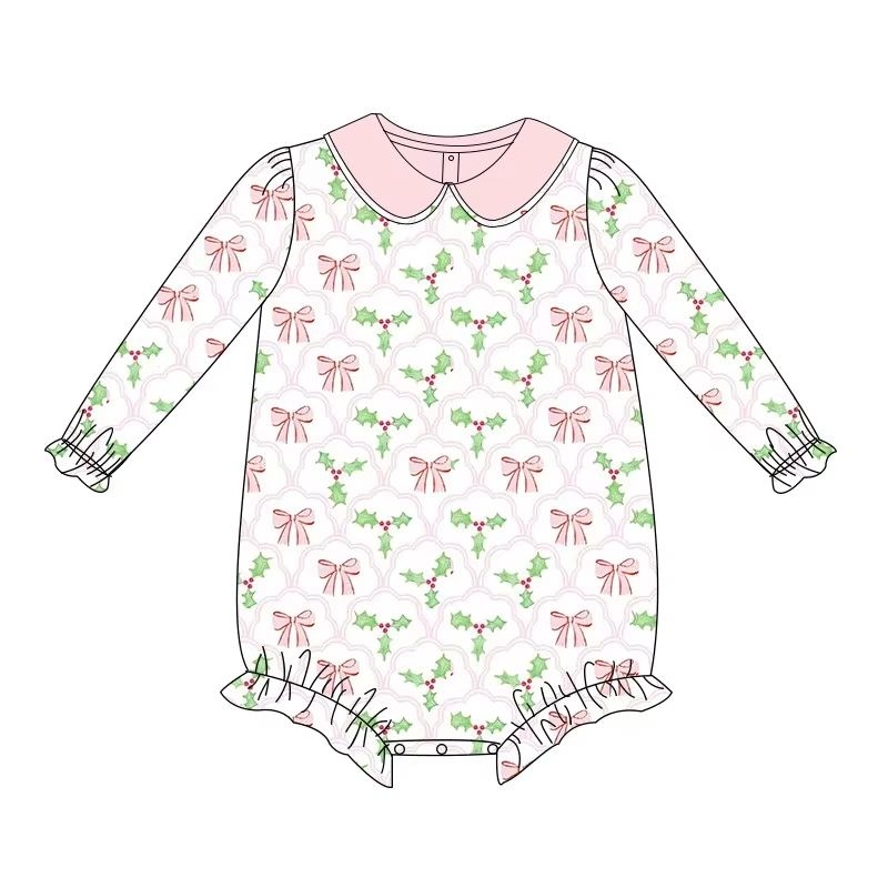Custom moq 5 each style eta 6-7weeks baby girl clothes bow long sleeve shorts sets and romper and dress -25.7.29