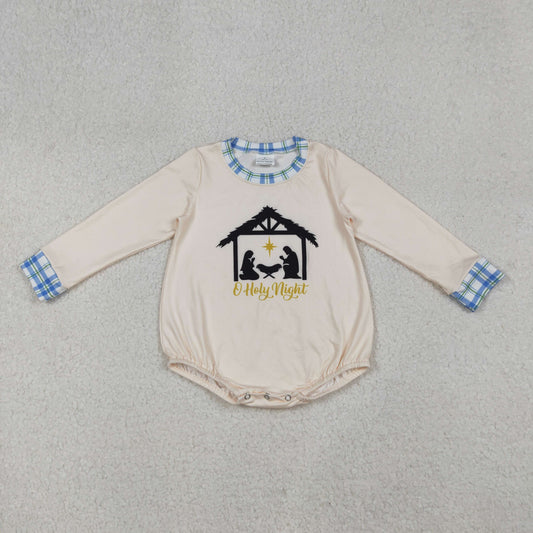 RTS NO MOQ（In Stock) LR2292 Holy Night Jesus beige long-sleeved bodysuit