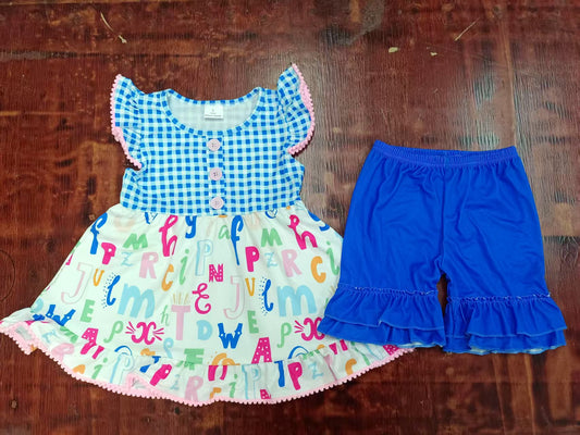 Custom moq 3 eta 6-7weeks baby girl clothes flying sleeve shorts sets