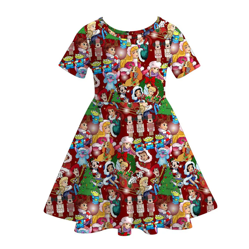 Custom moq 5 each style eta 6-7weeks baby kids clothing short sleeve dress and skirts