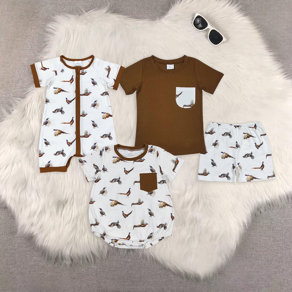 Baby Boys Shirt Shorts Summer duck Rompers Outfits Clothes Sets