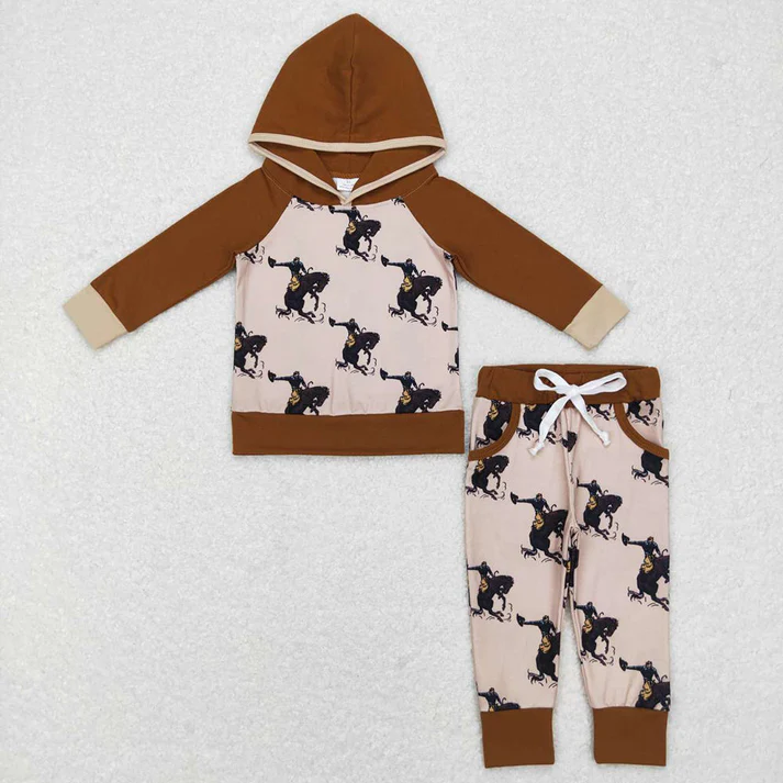 RTS Sibling baby boy and girls clothes hooded long Sleeve pants sets
