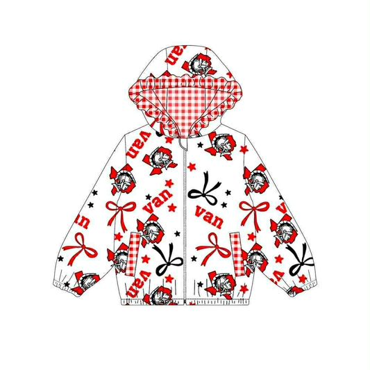 Custom moq 5 mix size milk silk summer teams baby girls clothes lace bow red hooded long sleeve top-25.9.6