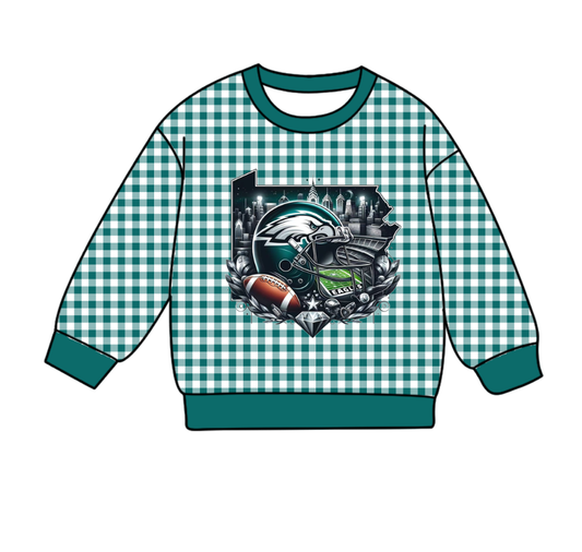Custom moq 8 mix size milk silk summer team baby boys clothes plaid bow green long sleeve top-25.9.23