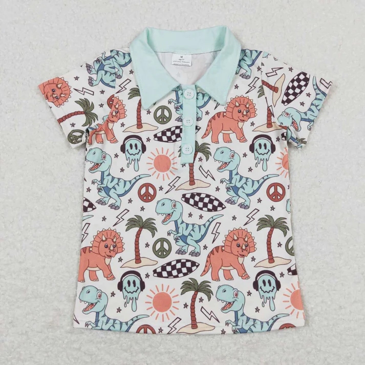 RTS NO MOQ Sibling baby boy clothes western cow head short-sleeved tops