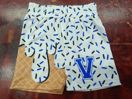 Custom moq 3 eta 6-7weeks kids clothes white and blue Beach Summer Shorts-25.5.7