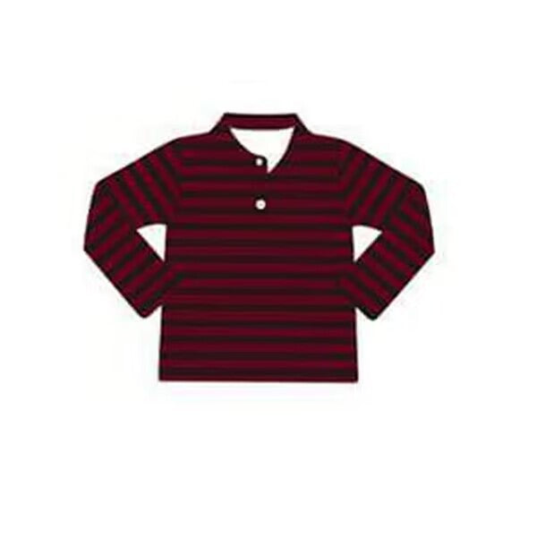 custom moq 3 eta 6-8weeks baby boys clothes dark red and black long sleeve top