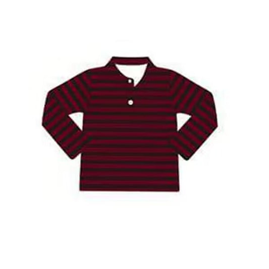 custom moq 3 eta 6-8weeks baby boys clothes dark red and black long sleeve top